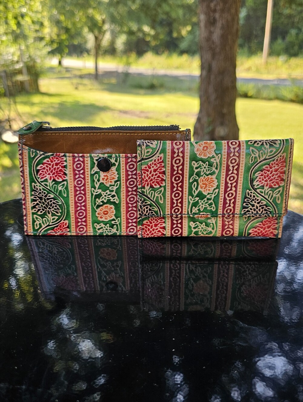 Vintage Hand-Painted Leather Coin Purses